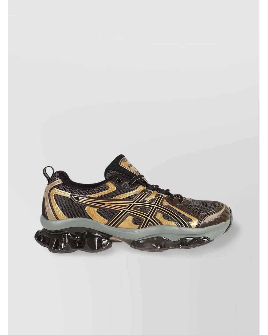 Asics Black Synthetic Leather Low-Top Sneakers for men
