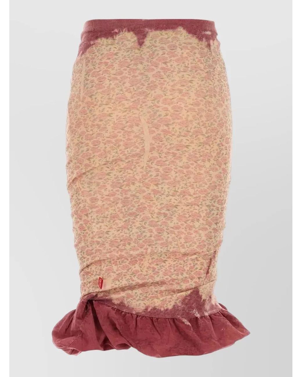 DIESEL Multicolor Floral-Print Ruffled Fitted Skirt