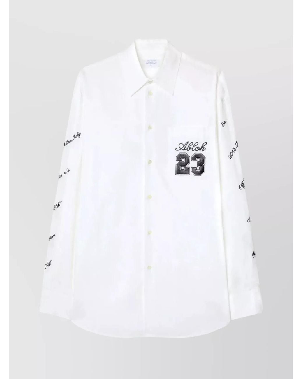 Off-White c/o Virgil Abloh White Logo-Embroidered Cotton Overshirt for men
