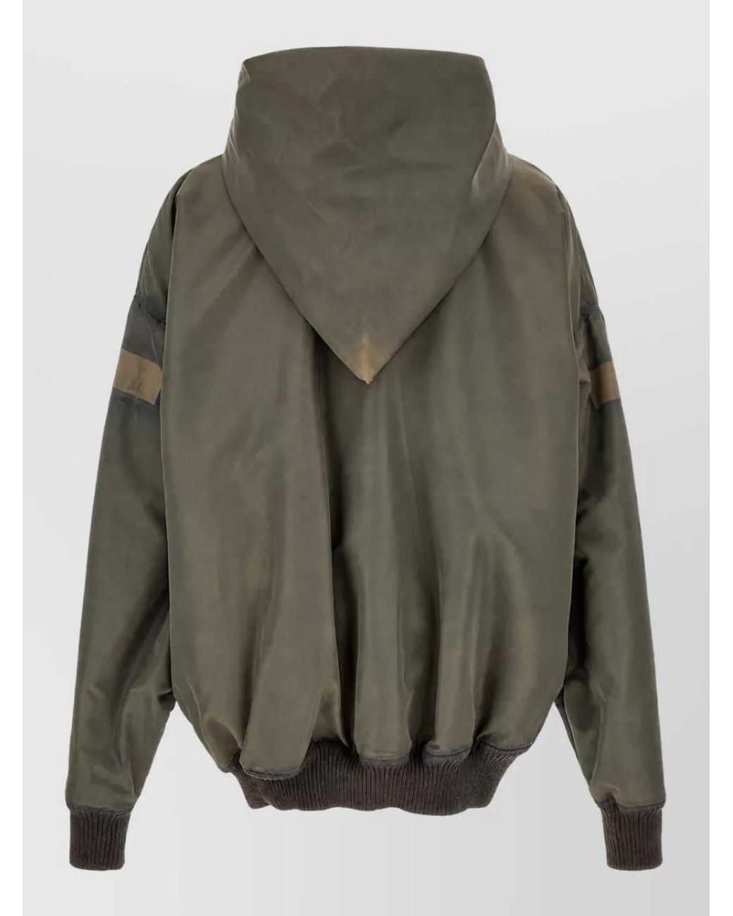Rick Owens Gray Oversized Hooded Puffer Jacket for men