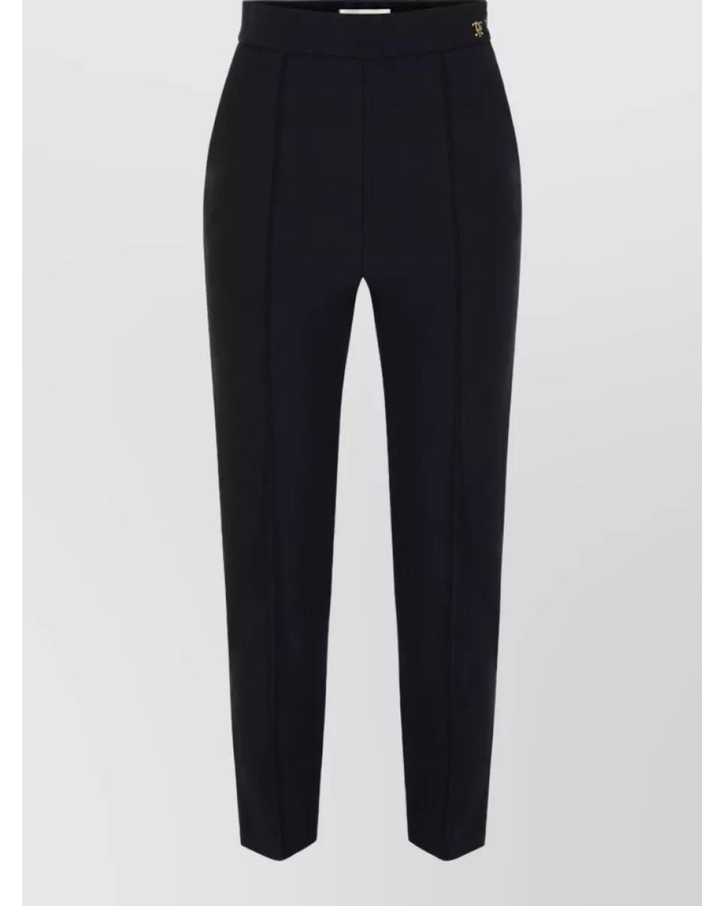 Elisabetta Franchi Blue Straight-Leg Suit Trousers
