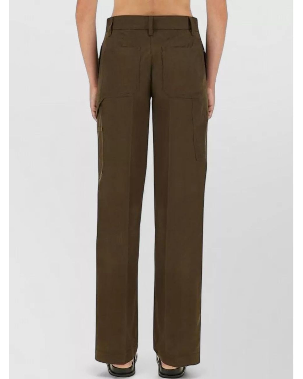 Tory Burch White Cotton Straight-Leg Cargo Trousers