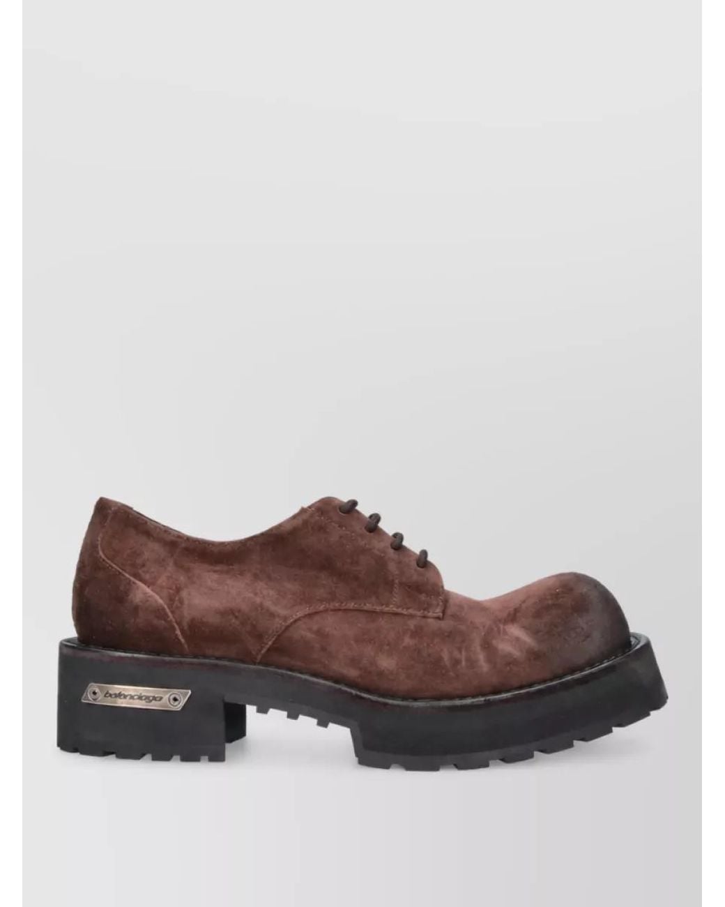 Balenciaga Brown Leather Derby Shoes for men