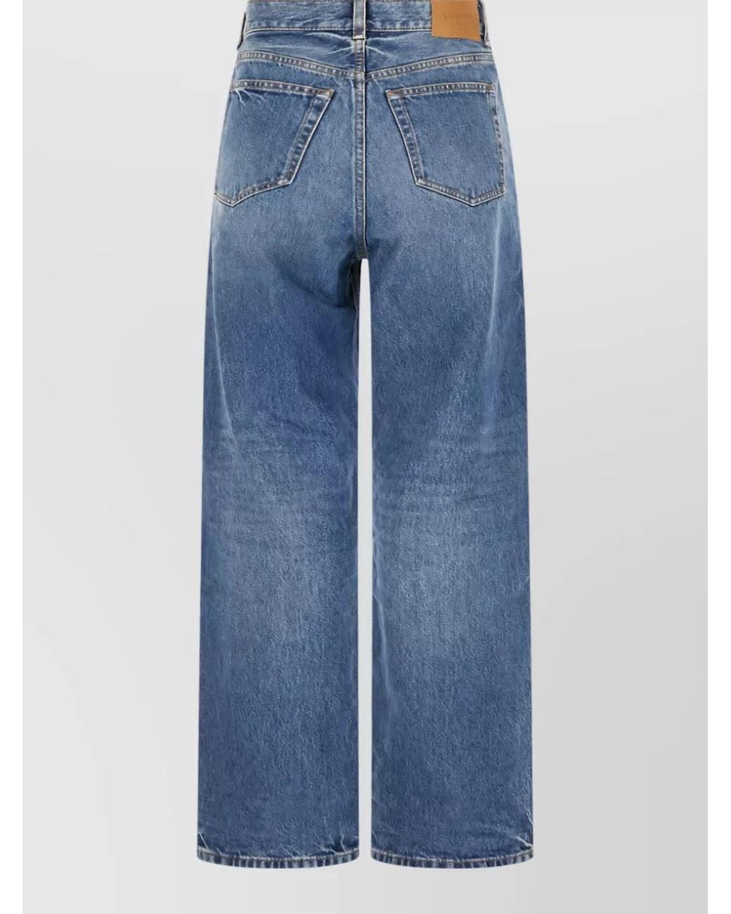 Saint Laurent Blue High-Rise Wide-Leg Jeans