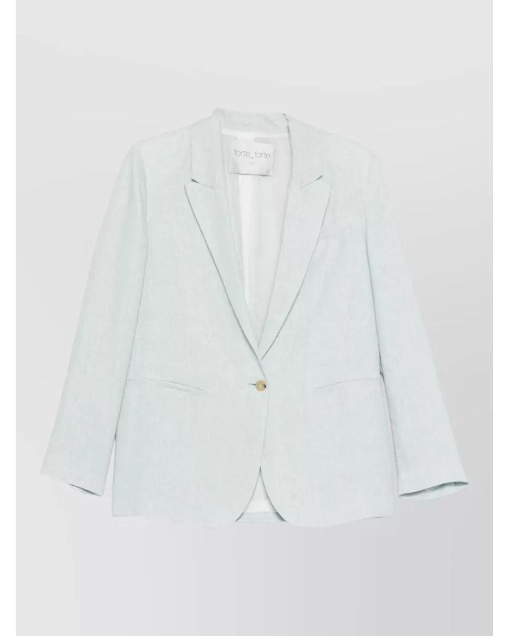 Forte_forte White Linen Single-Breasted Blazer