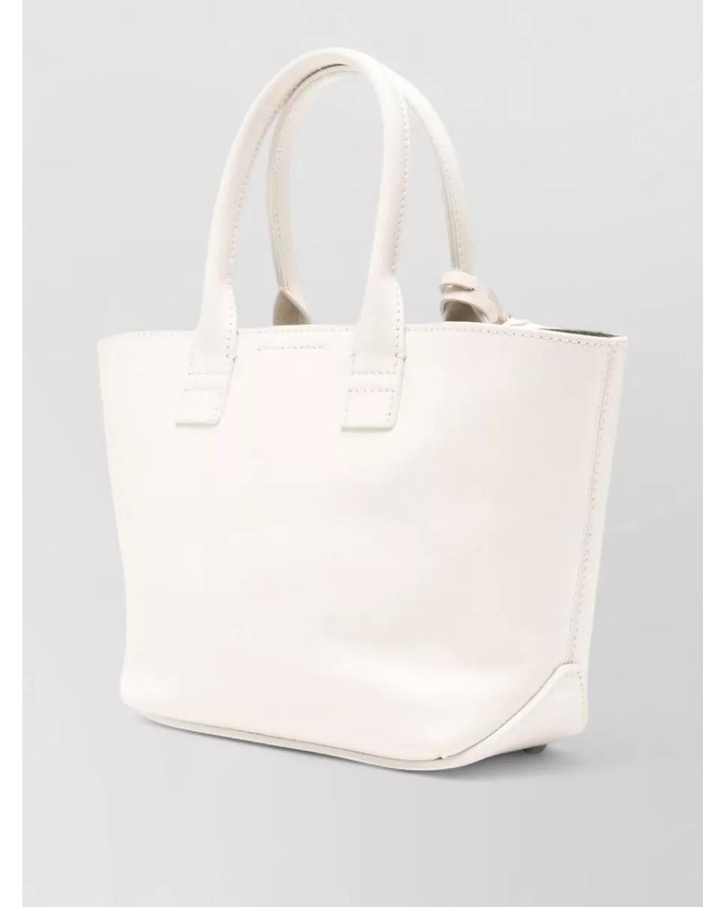 Hogan White Mini Leather Tote Bag