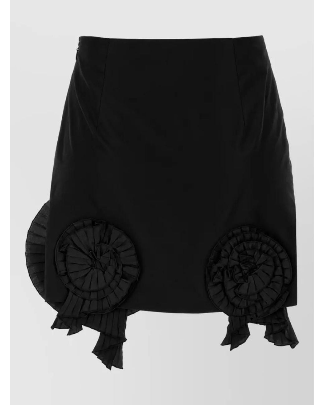 Blumarine Black Taffeta Mini Skirt