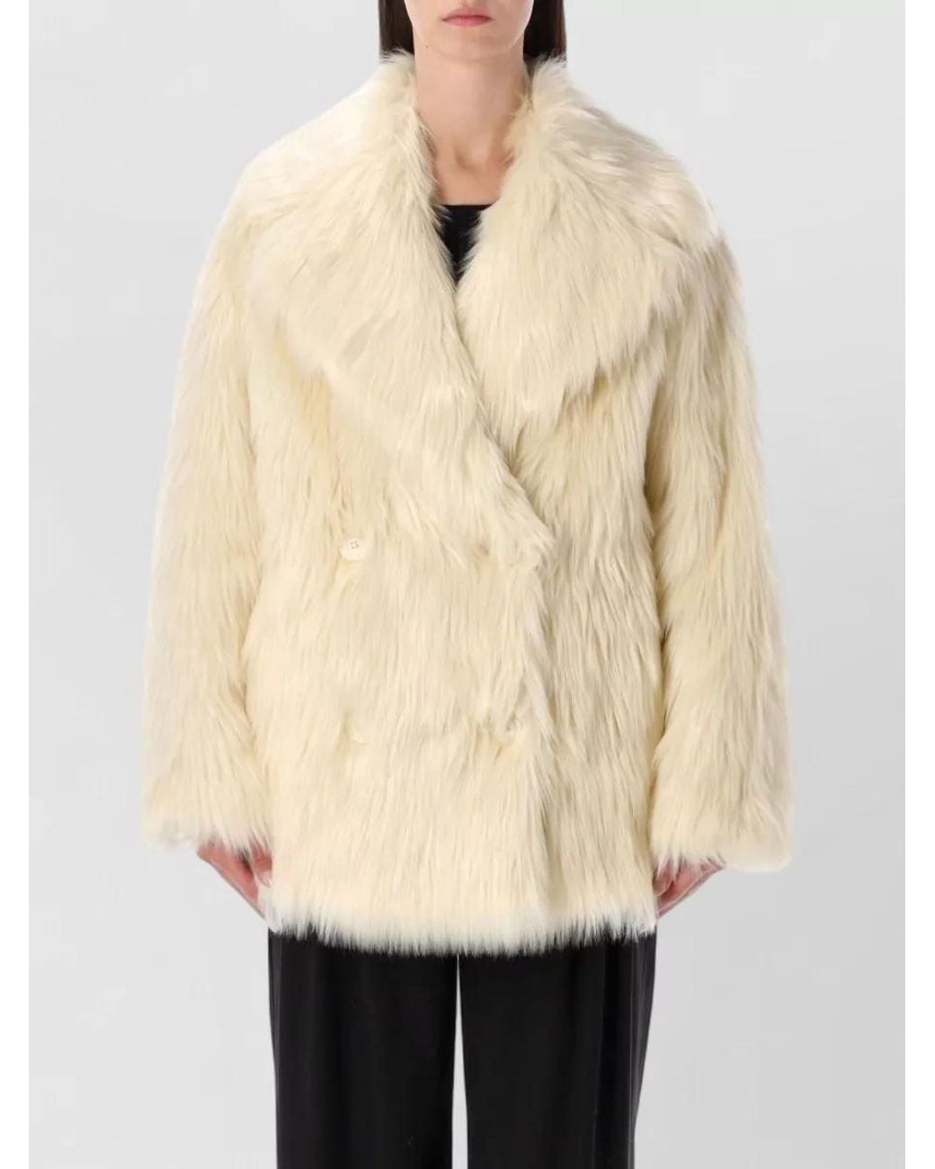 Stand Studio Natural Katalina Faux Fur Coat