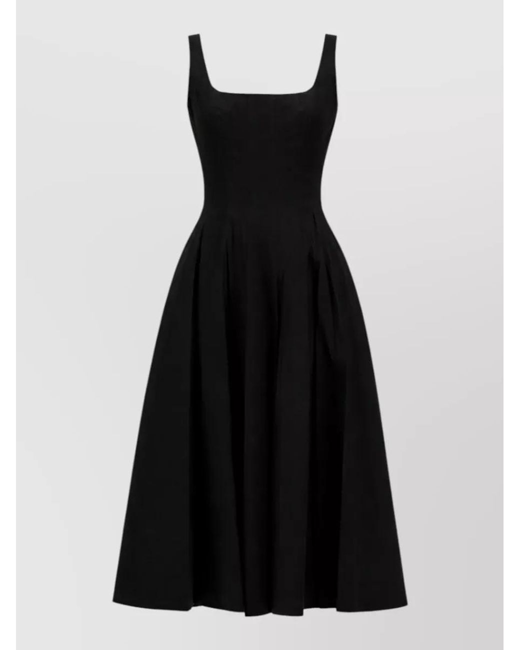 Staud Black Ellison Midi Dress