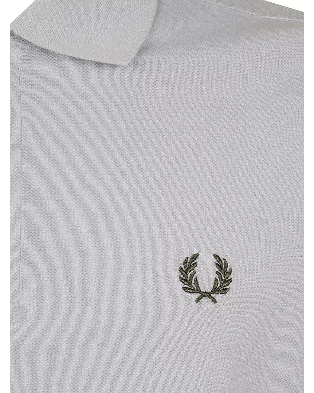 Fred Perry Gray Cotton Polo Shirt for men