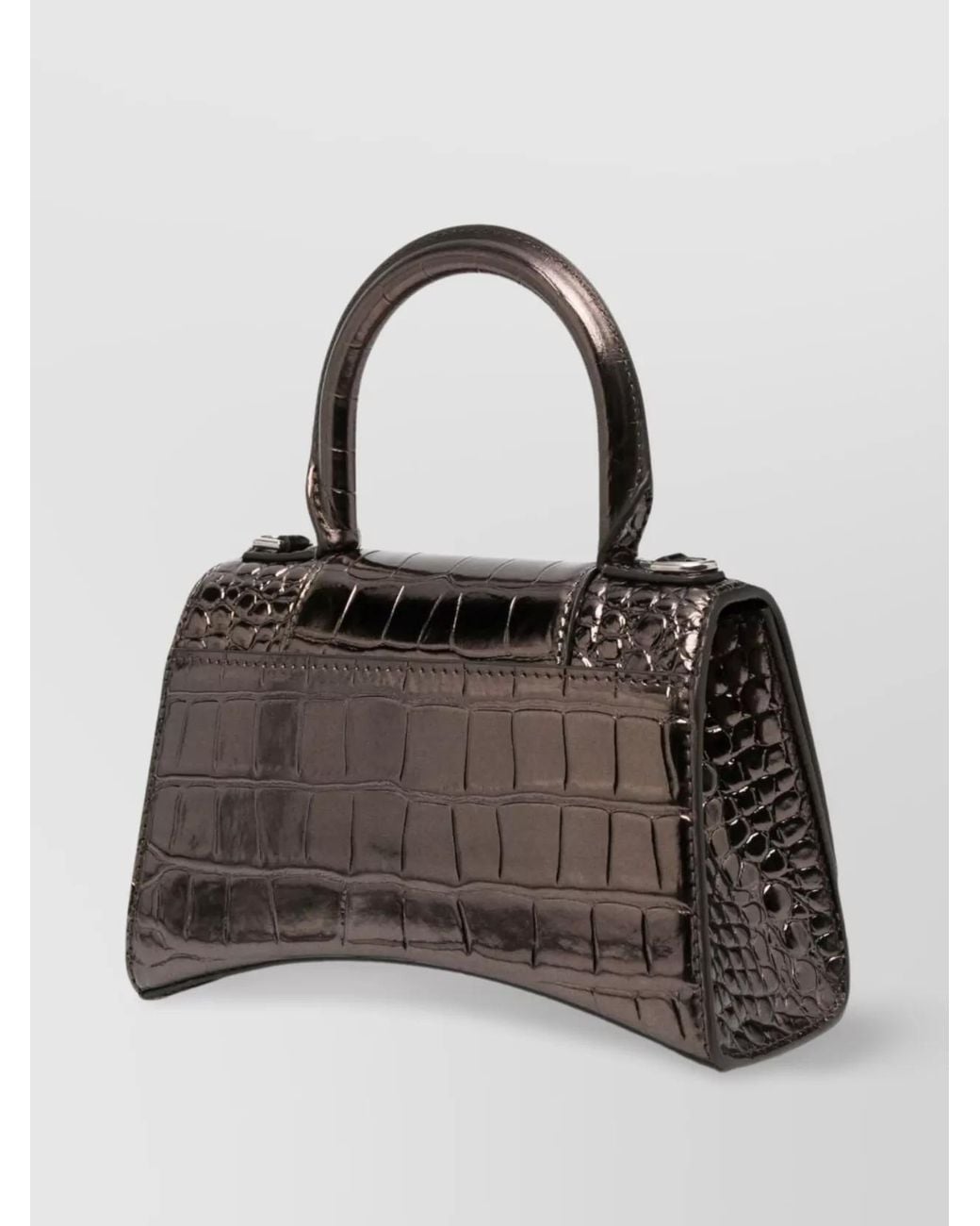 Balenciaga Black Hourglass Xs Leather Top Handle Bag