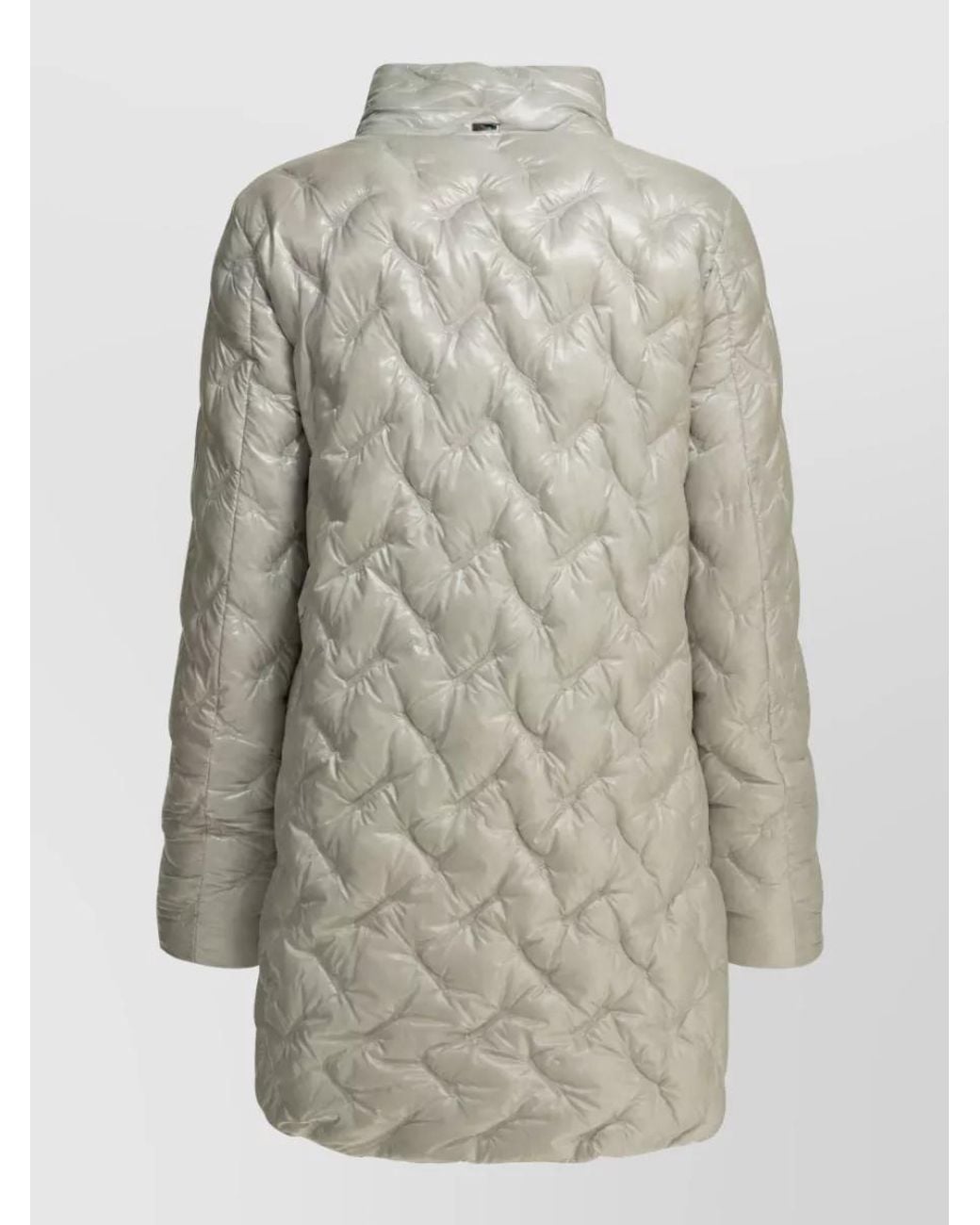 Herno Gray Down Long Parka Coat