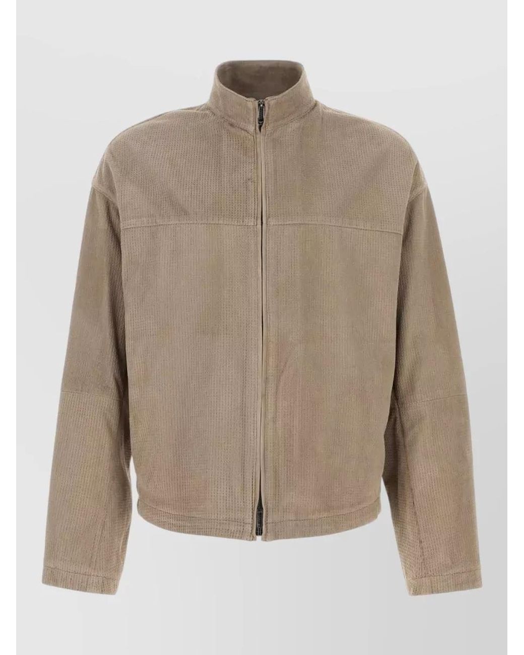 Emporio Armani Natural Suede Single-Breasted Coat for men