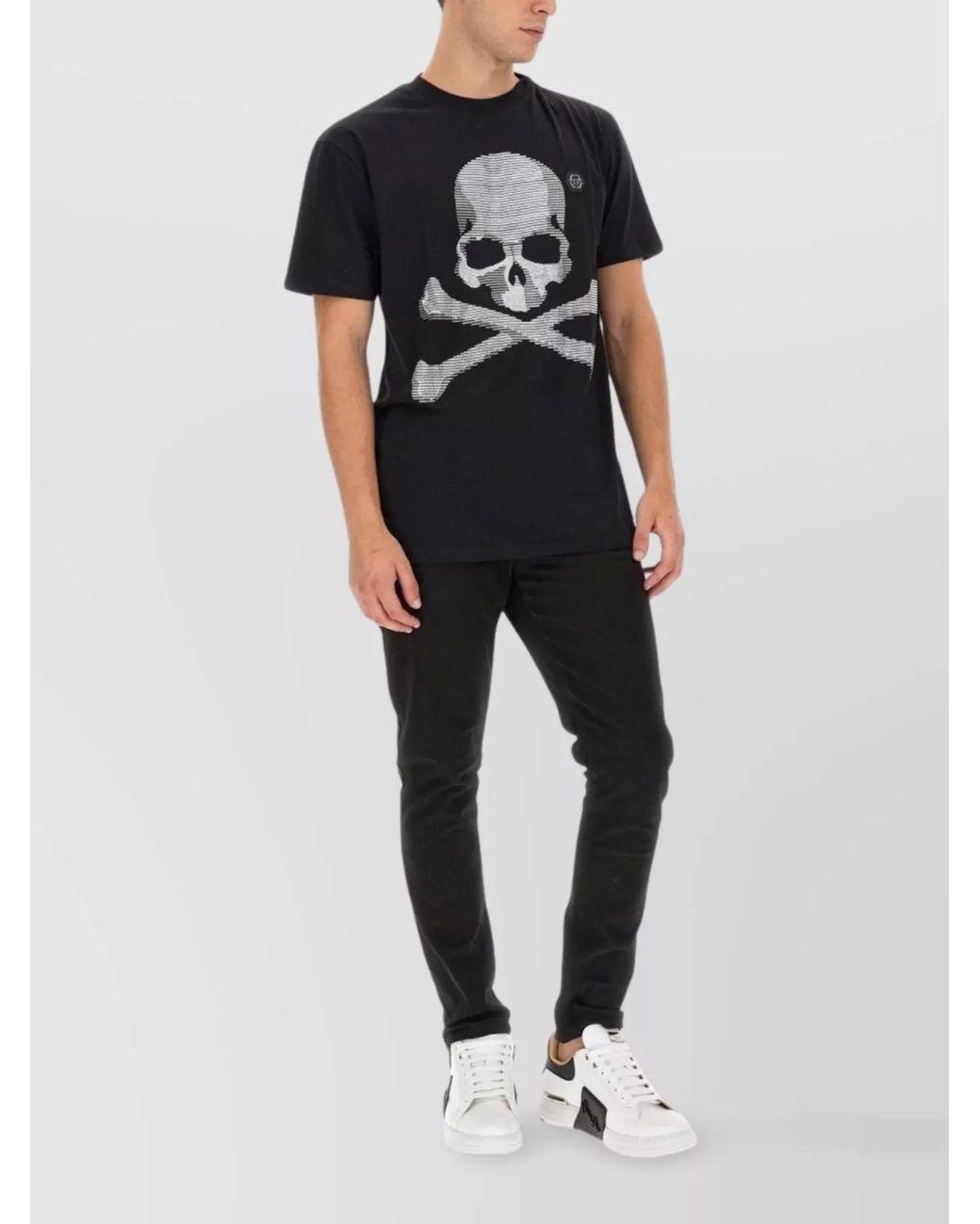Philipp Plein Black Rhinestone Regular-Fit T-Shirt for men