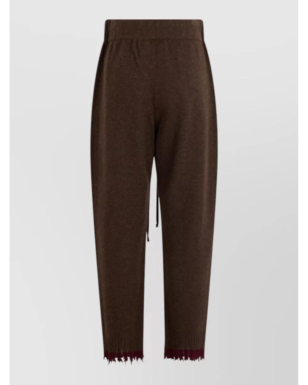 Uma Wang Brown Cashmere Relaxed-Fit Pants