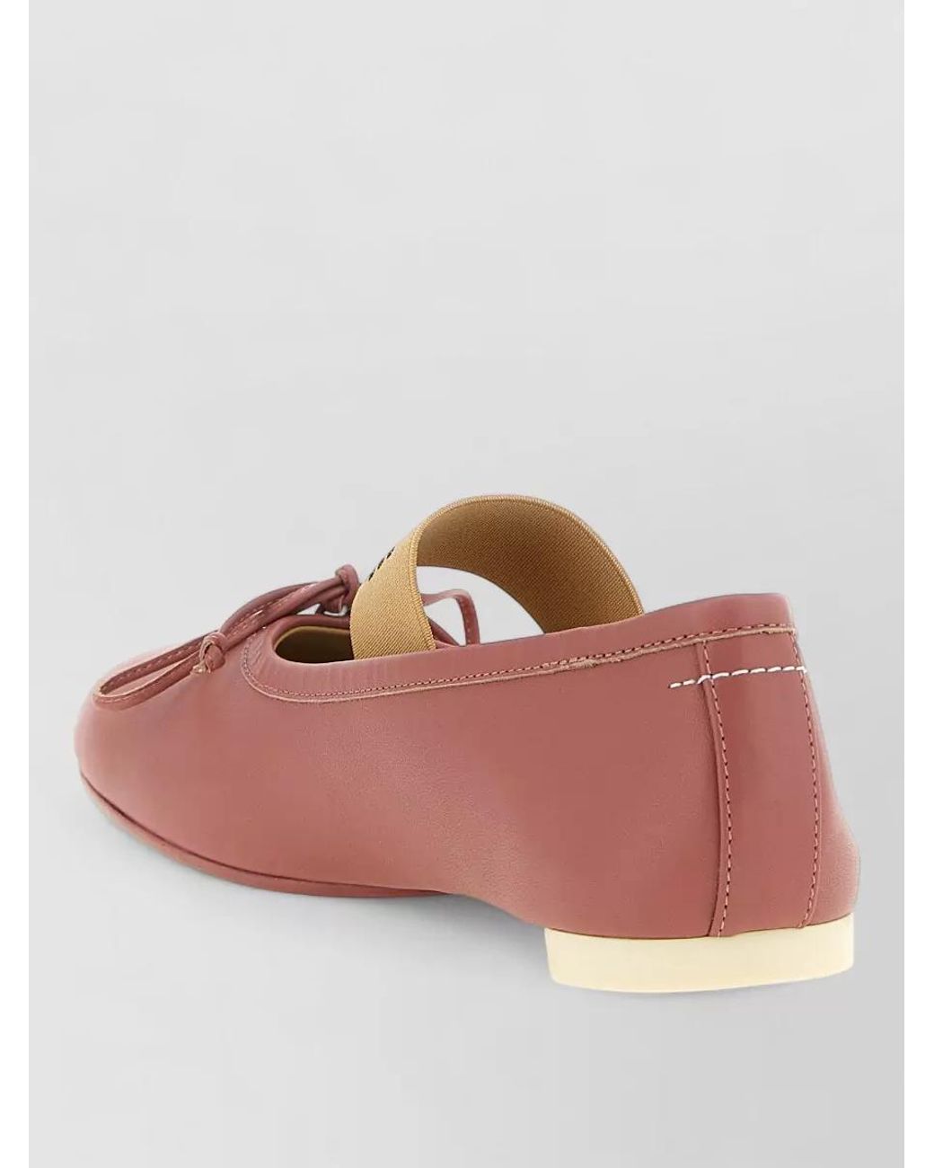 MM6 by Maison Margiela Pink Leather Ballet Flats
