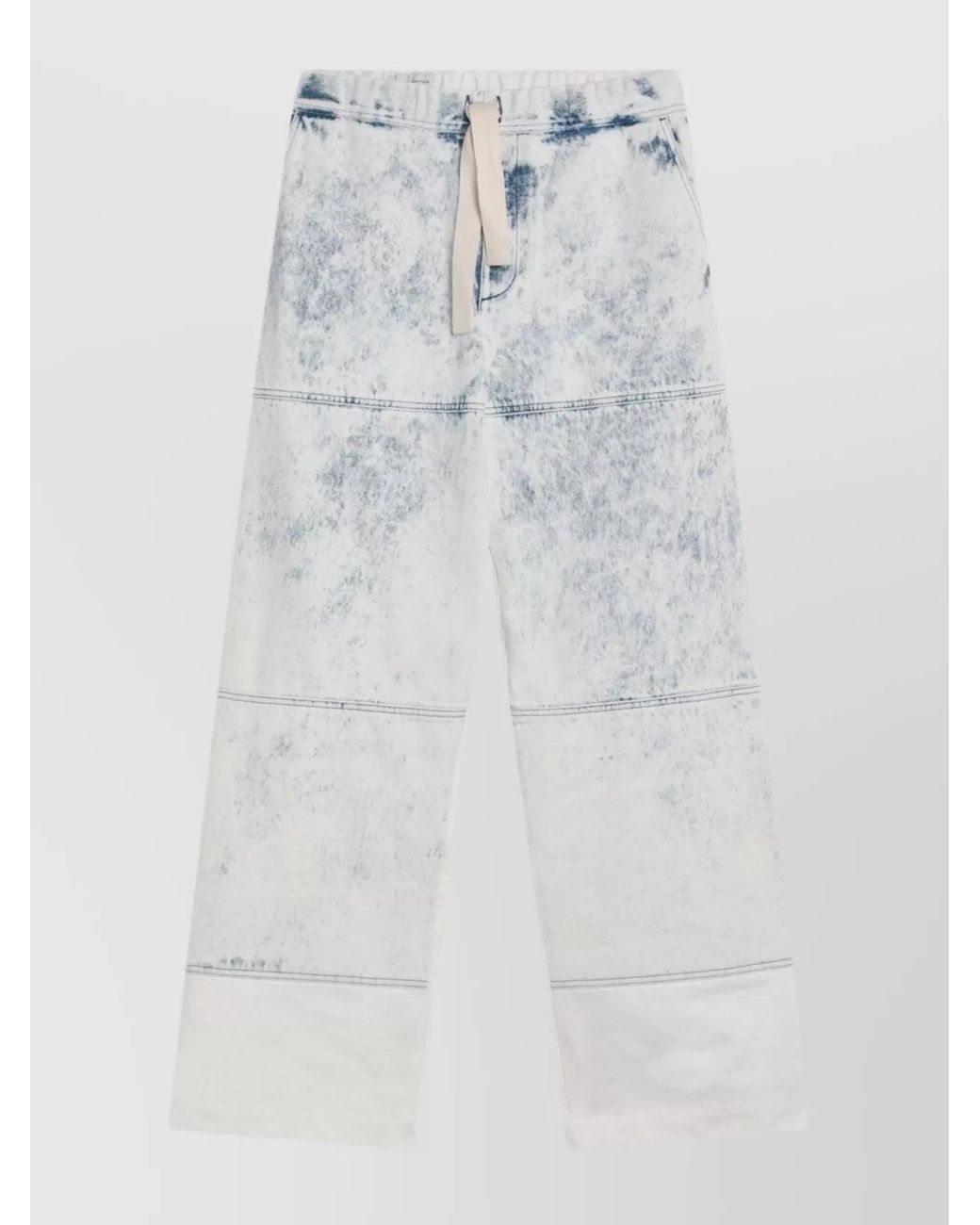Dries Van Noten White Cotton Drawstring Wide-Leg Jeans for men