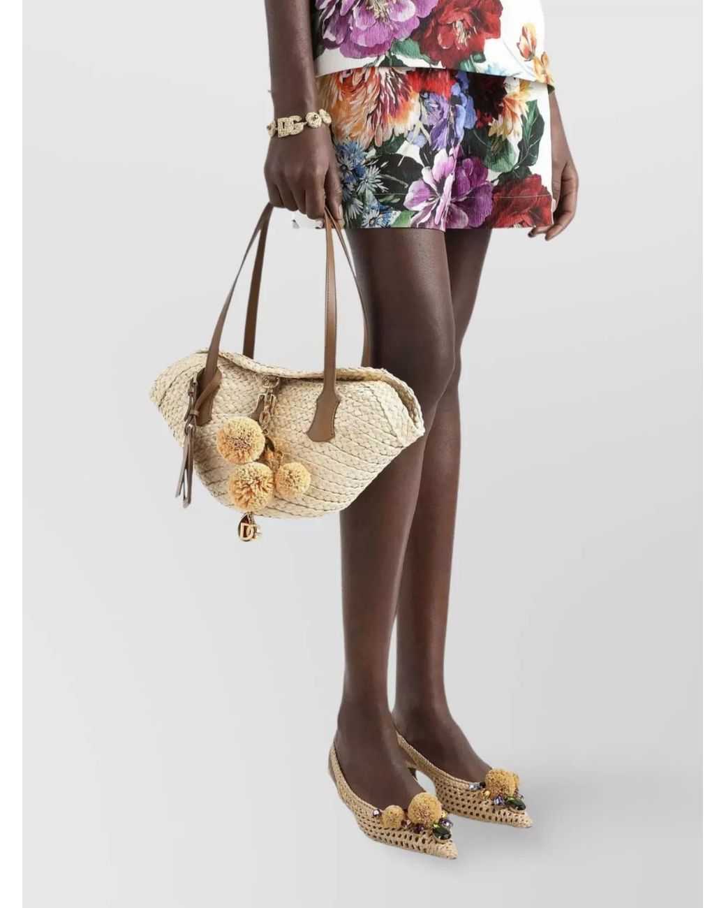 Dolce & Gabbana Natural Capri Straw Tote Bag