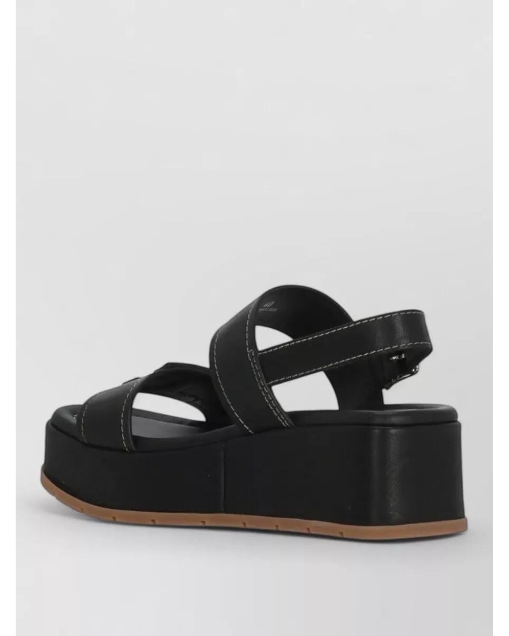 Hogan Black Leather Ankle-Strap Sandals