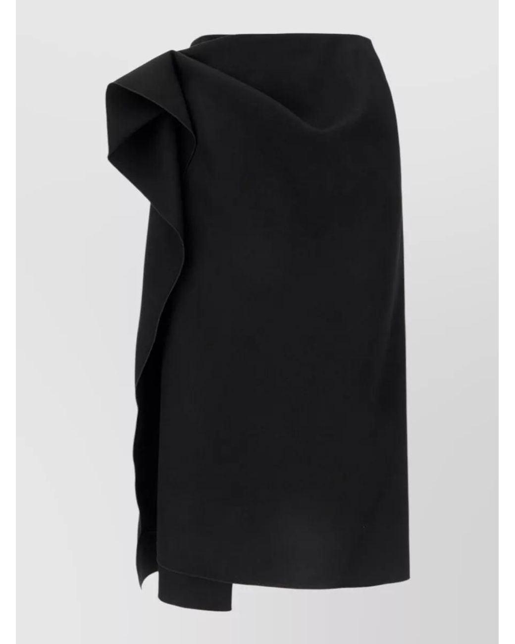 Lanvin Black Virgin Wool Asymmetric Skirt