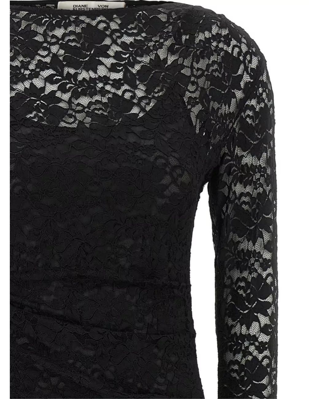 Diane von Furstenberg Black Lace Midi Dress