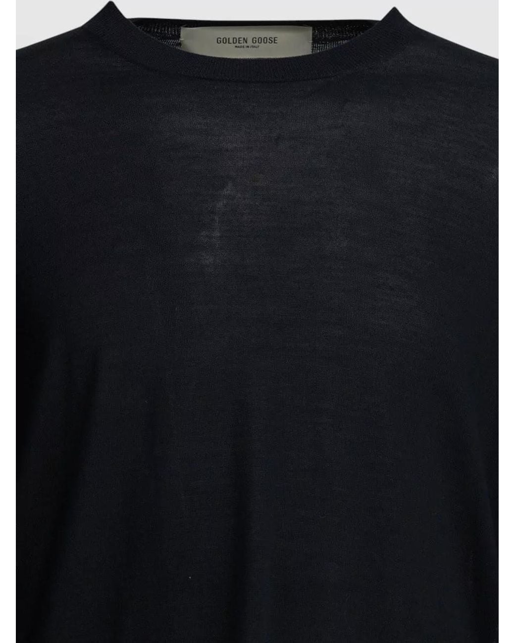 Golden Goose Deluxe Brand Blue Virgin Wool Ribbed Crew Neck Sweater for men