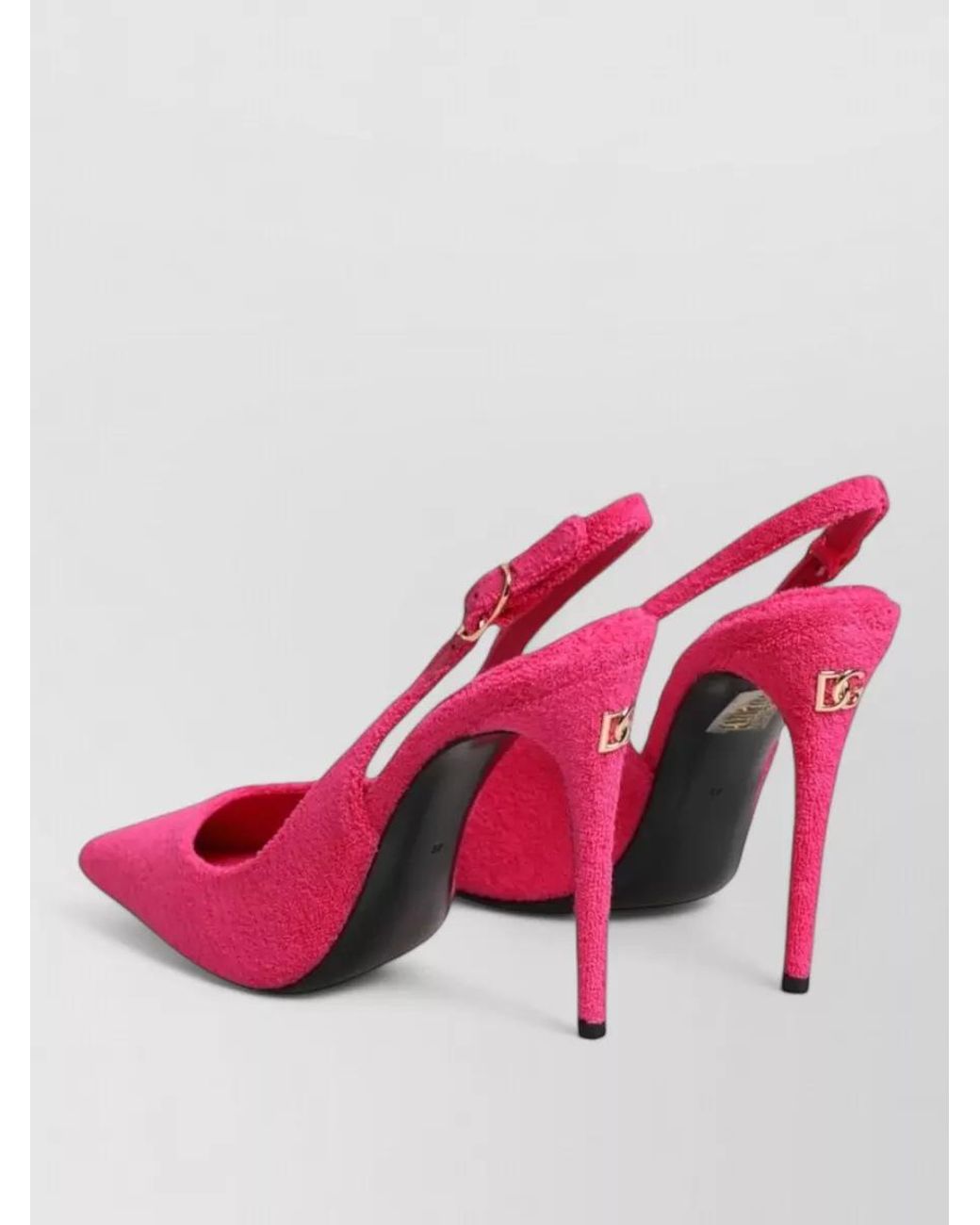 Dolce & Gabbana Pink Suede Slingback Sandals