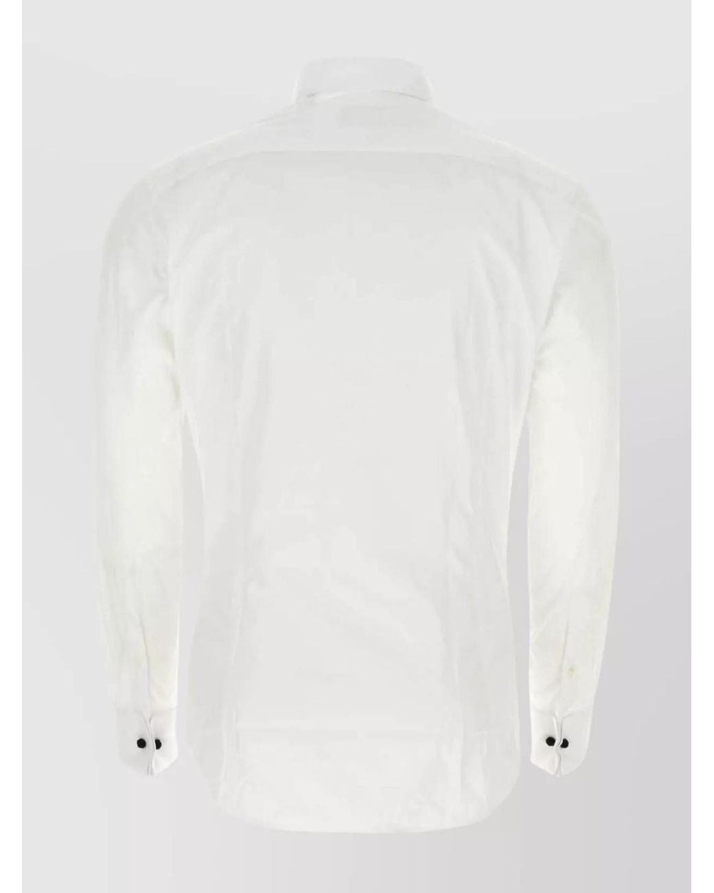 Giorgio Armani White Cotton Wingtip Collar Shirt for men