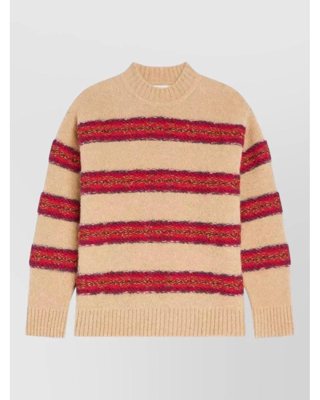 Dries Van Noten Pink Textured Sweater With Multicolored Stripes for men