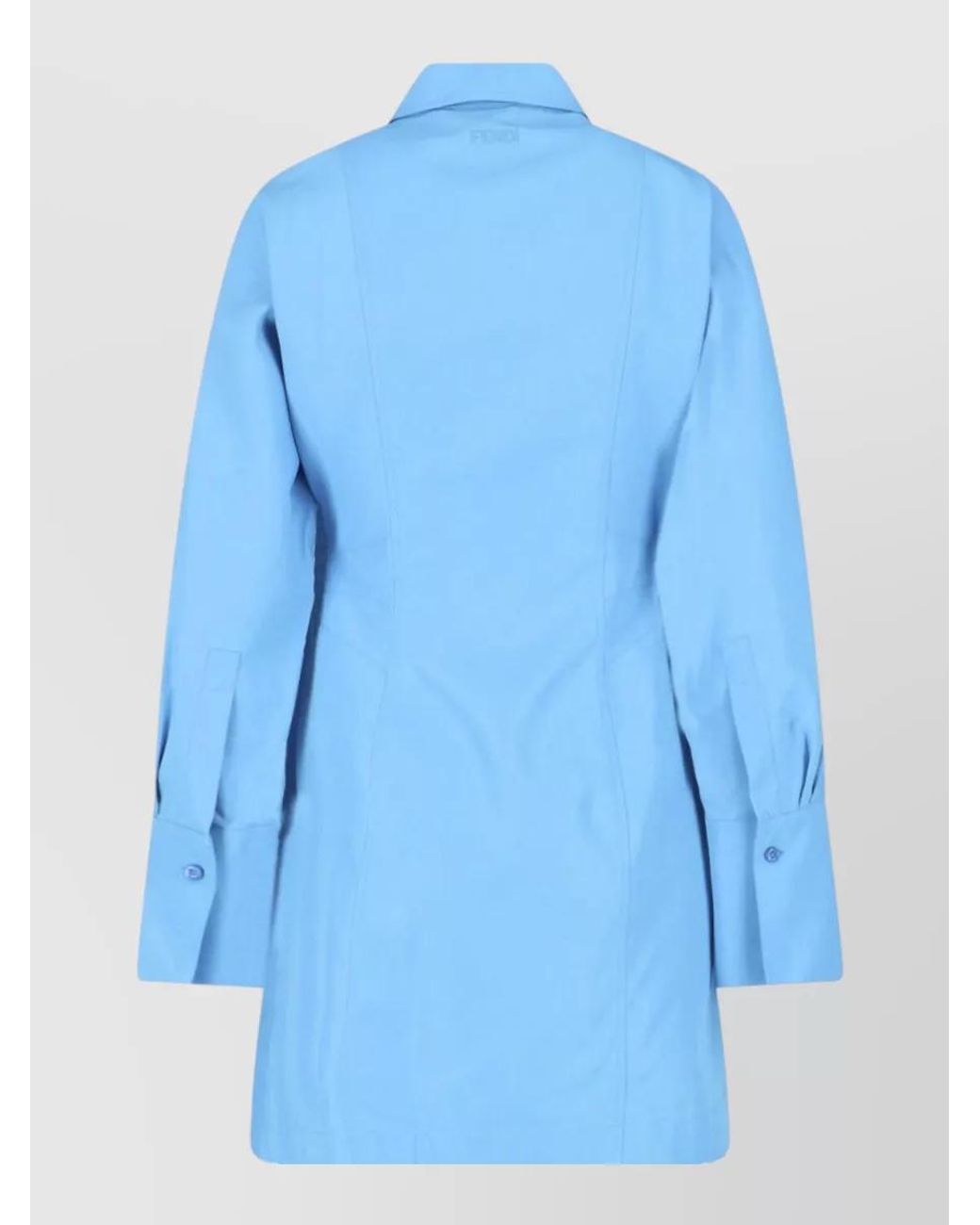 Fendi Blue Viscose Mini Shirt Dress