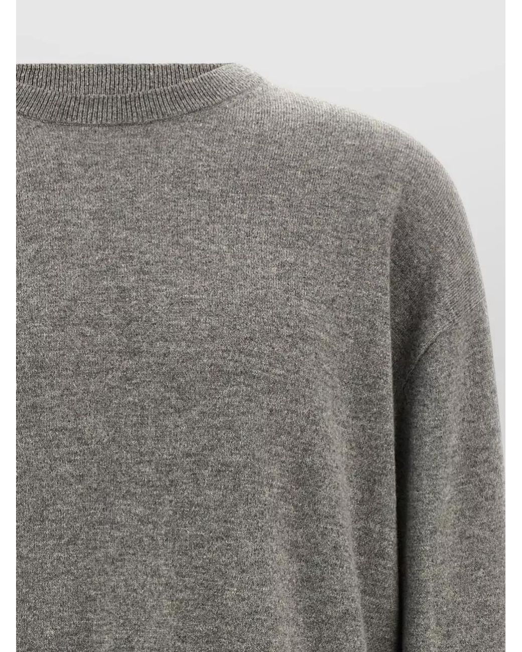 Extreme Cashmere Gray Cashmere Oversized Crewneck Sweater for men