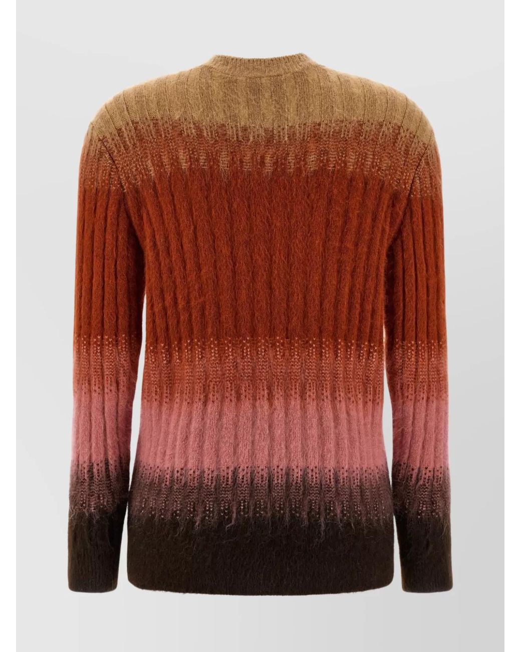 Fendi Brown Ribbed Slim-Fit Gradient Jumper