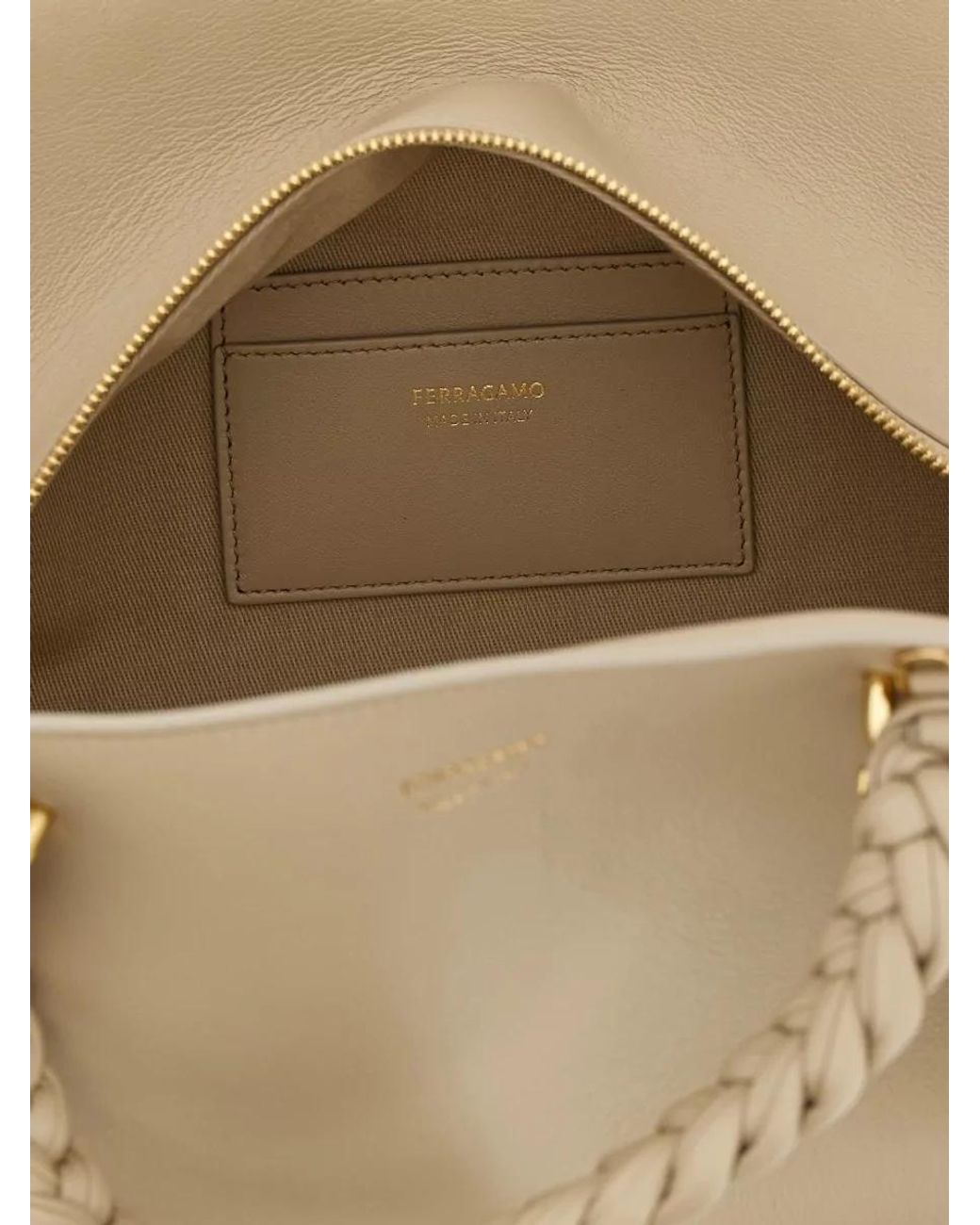 Ferragamo Natural Handbag (M) Leather Crossbody Bag