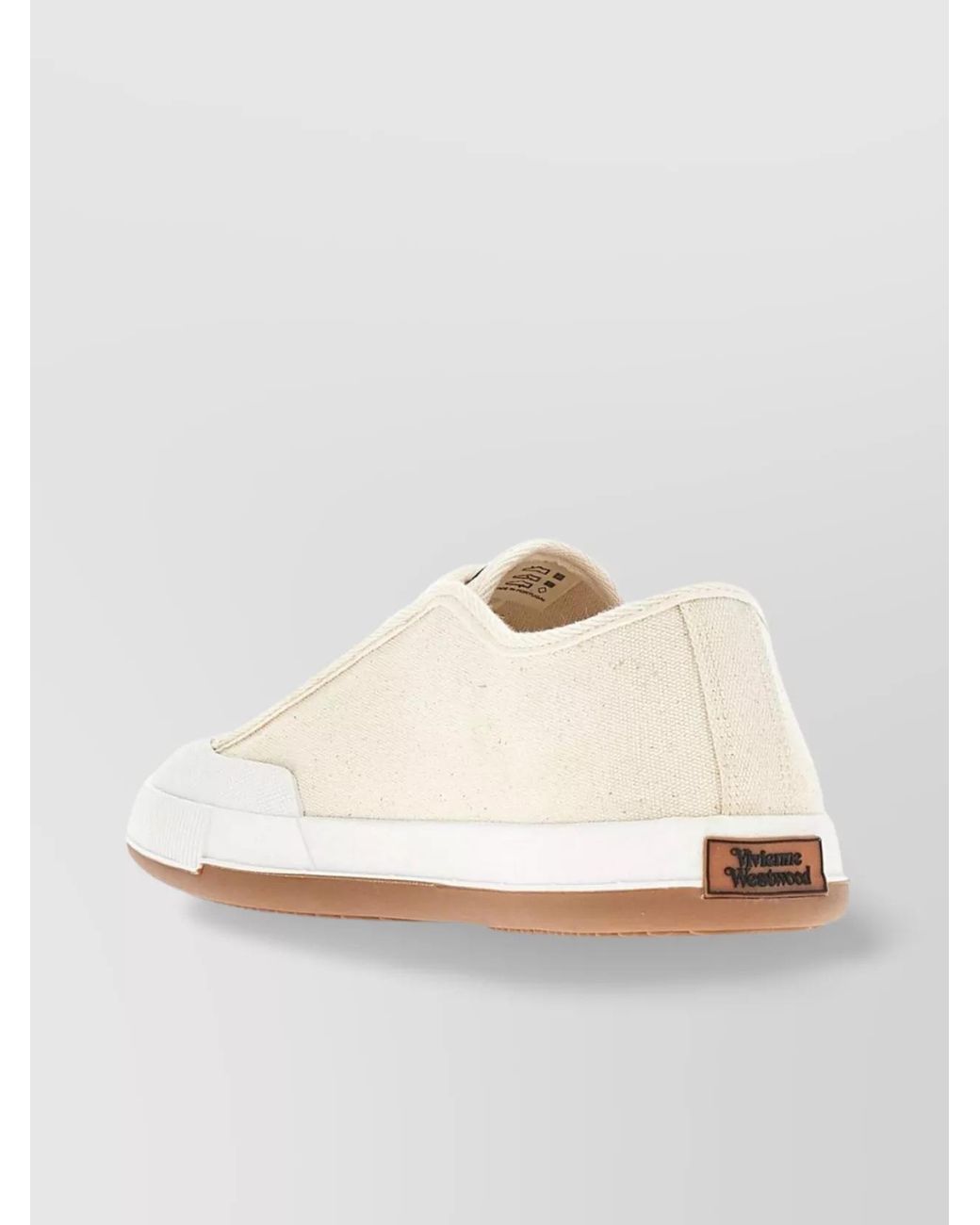 Vivienne Westwood White Logo Print Canvas Low-Top Sneakers for men