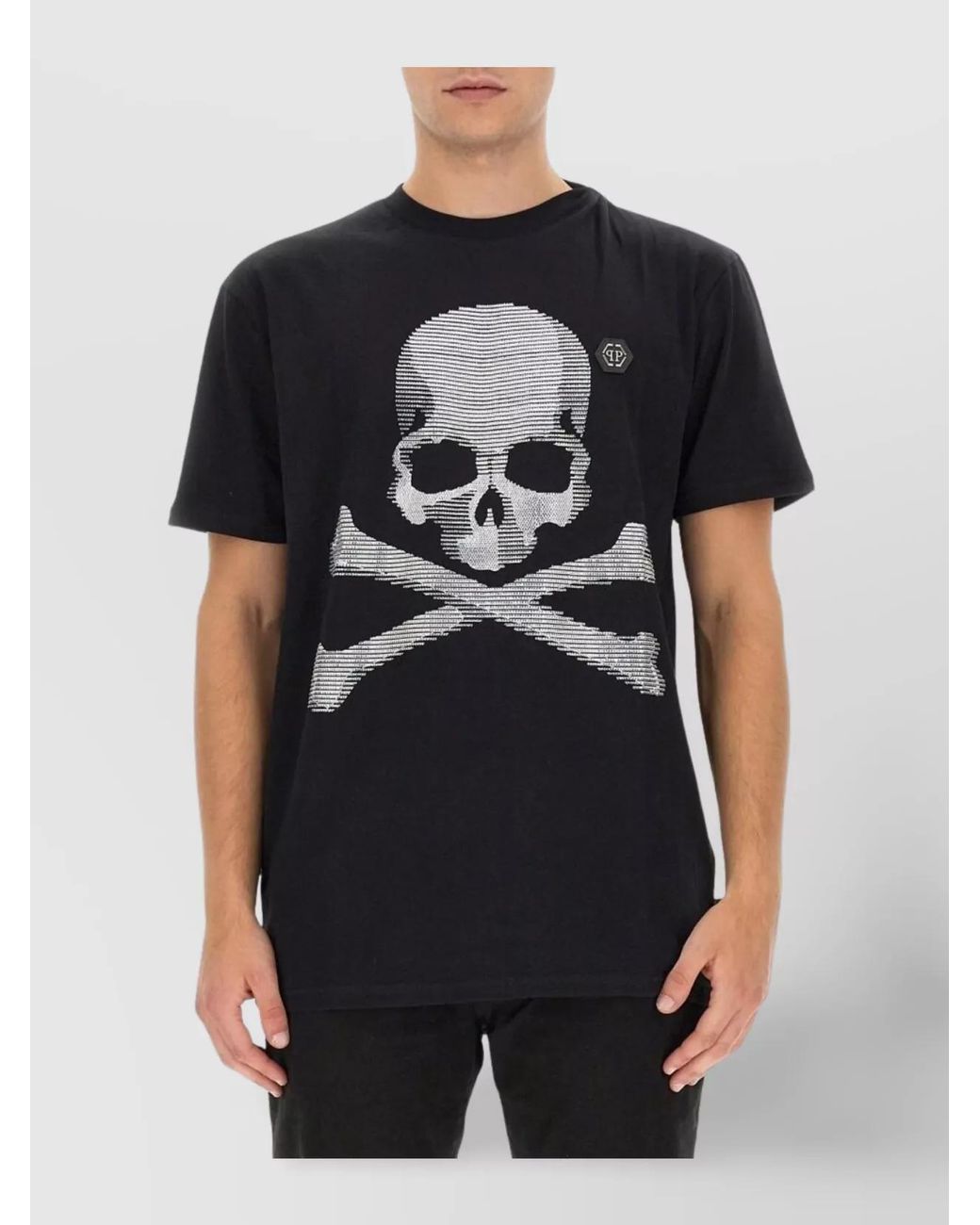 Philipp Plein Black Rhinestone Regular-Fit T-Shirt for men