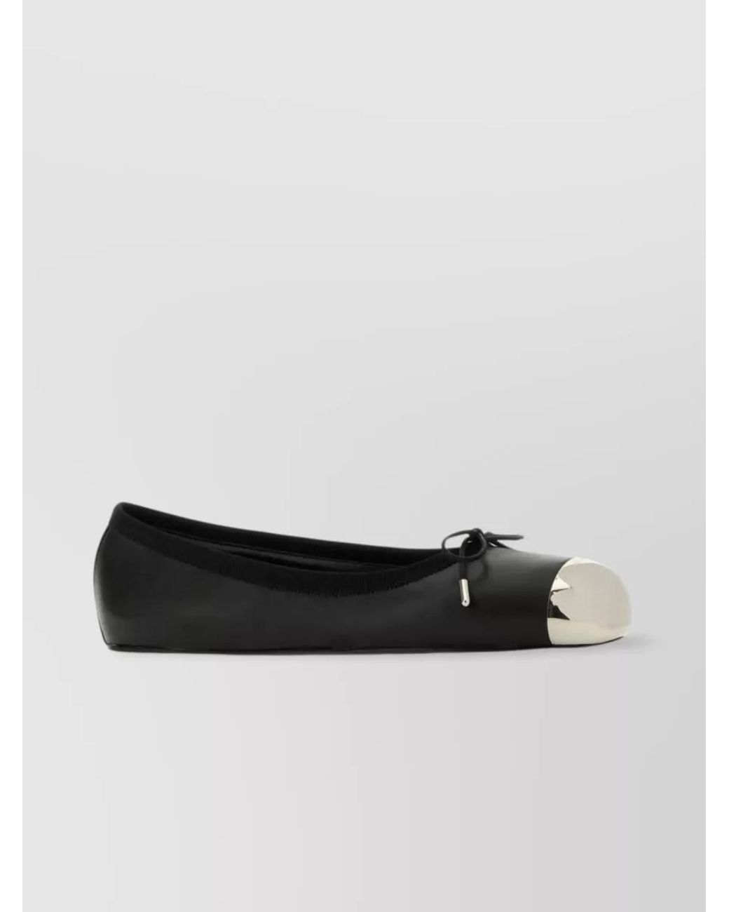 McQueen White Leather Punk Ballerina Shoes