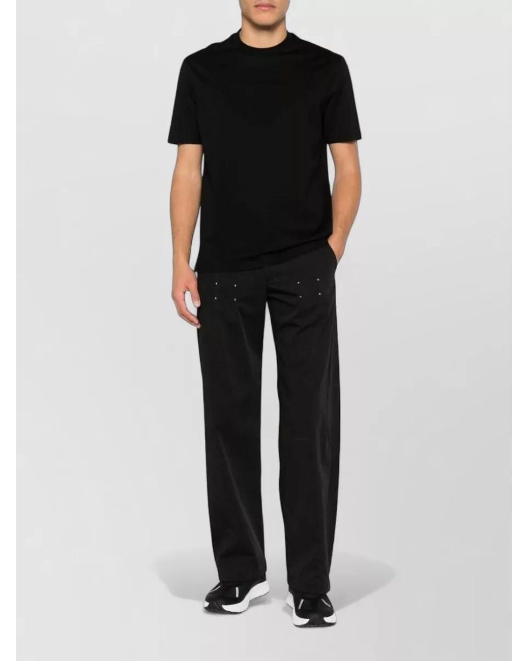 Emporio Armani Black Logo Cotton Crew Neck T-Shirt for men