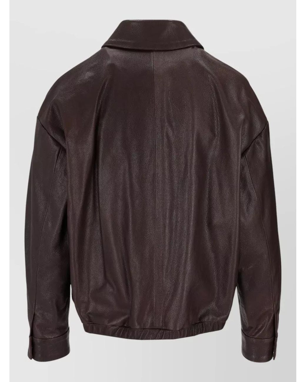 LA ROSE Gray Leather Coat