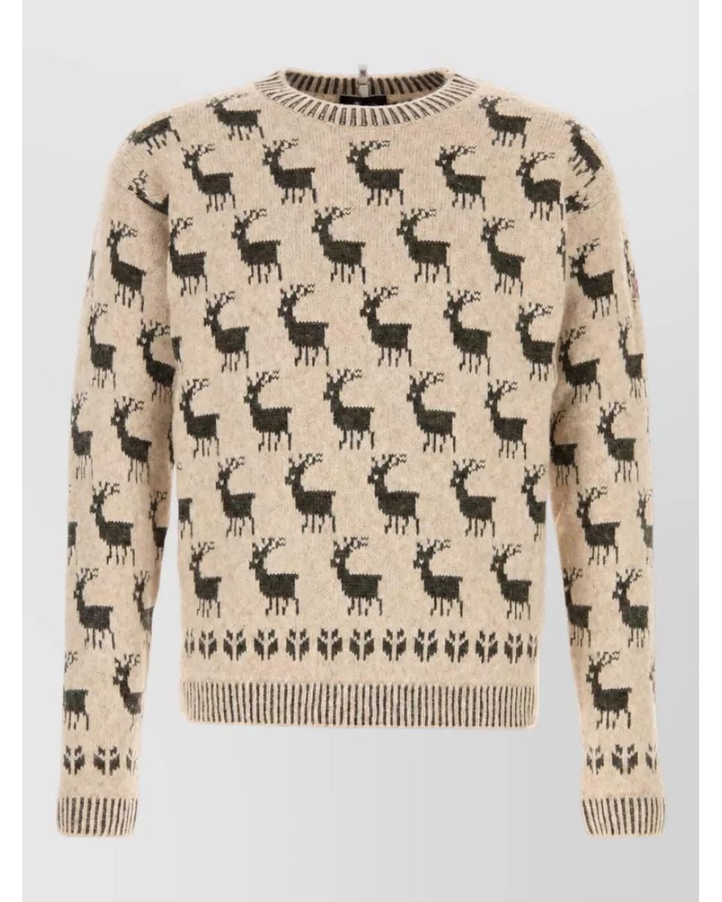 Moncler Natural Embroidered Alpaca-Blend Jumper for men