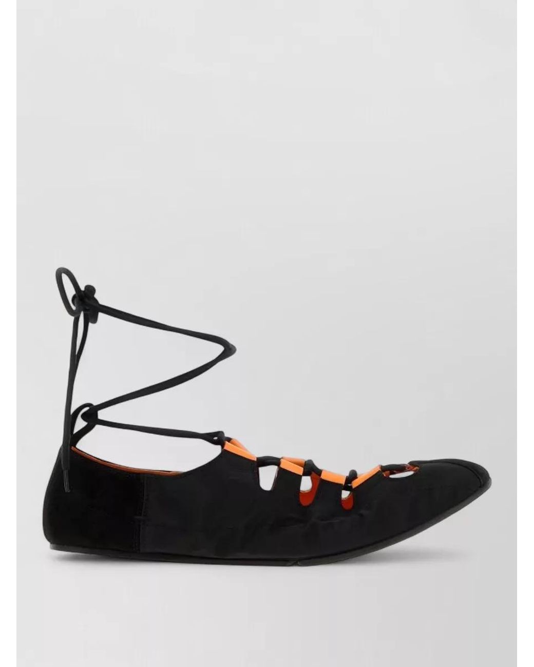 Alaïa White Mesh Lace-Up Ballerinas
