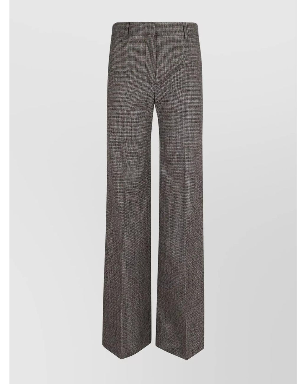 Stella McCartney Gray Wool Houndstooth Flared Trousers