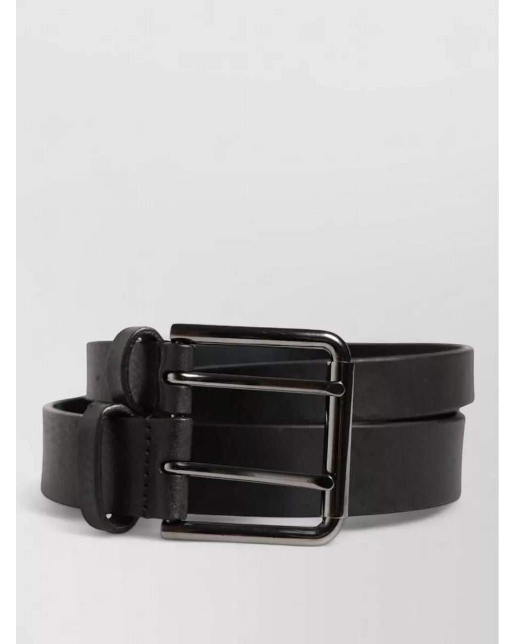 Dolce & Gabbana Black Leather Double Strap Belt for men