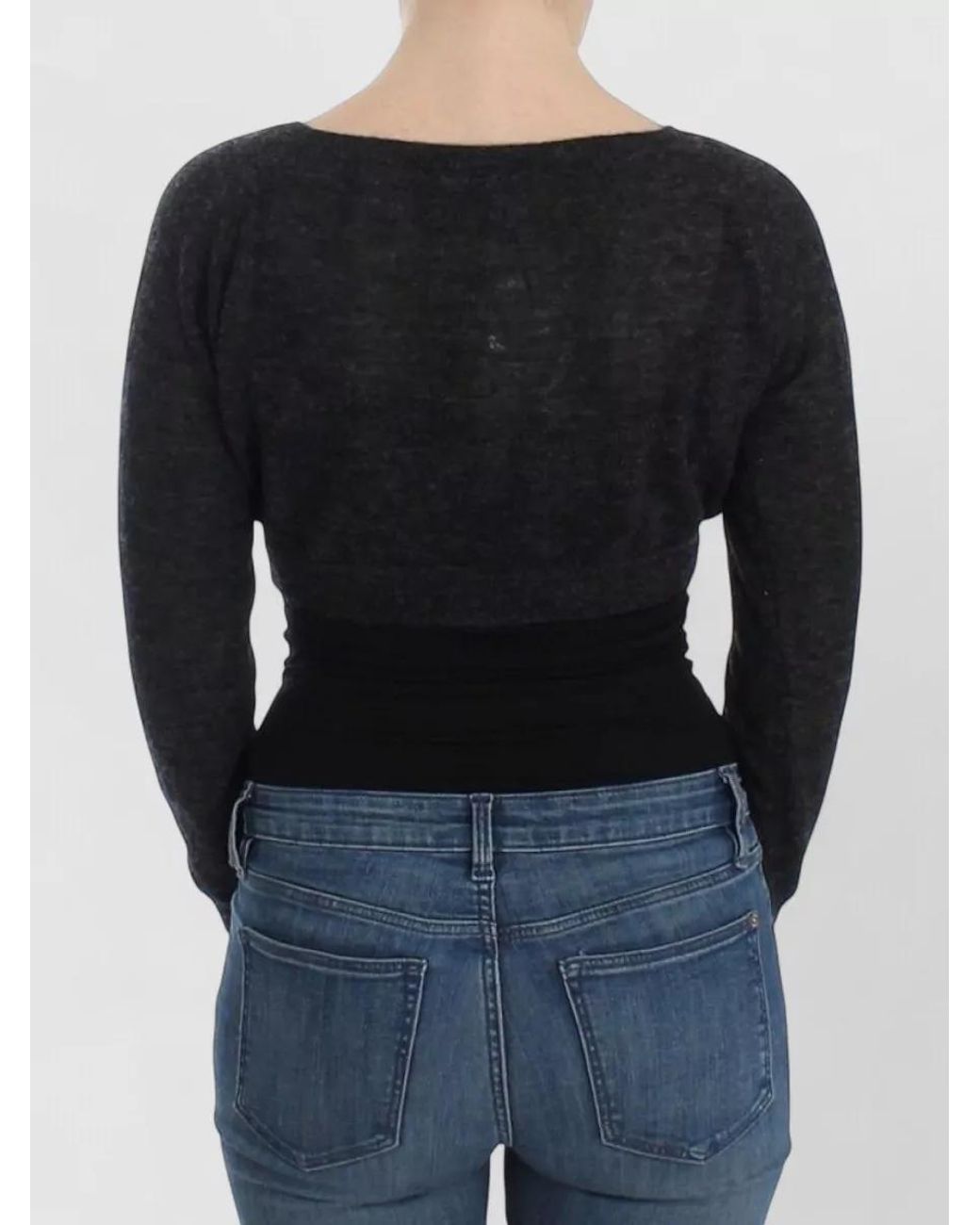 Ermanno Scervino Black Cropped Knit Cardigan