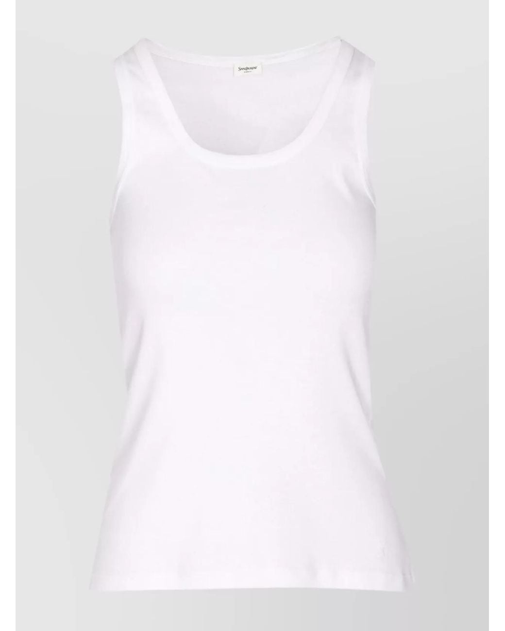 Saint Laurent White Cotton Slim-Fit Sleeveless Tank Top