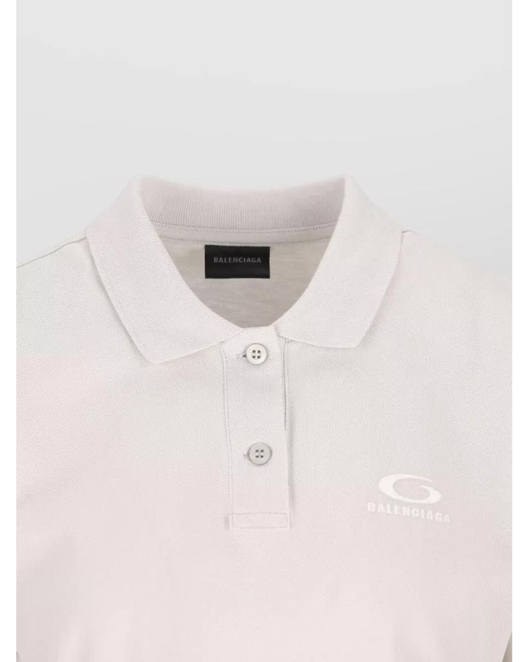 Balenciaga White Cotton Short-Sleeve Polo Shirt