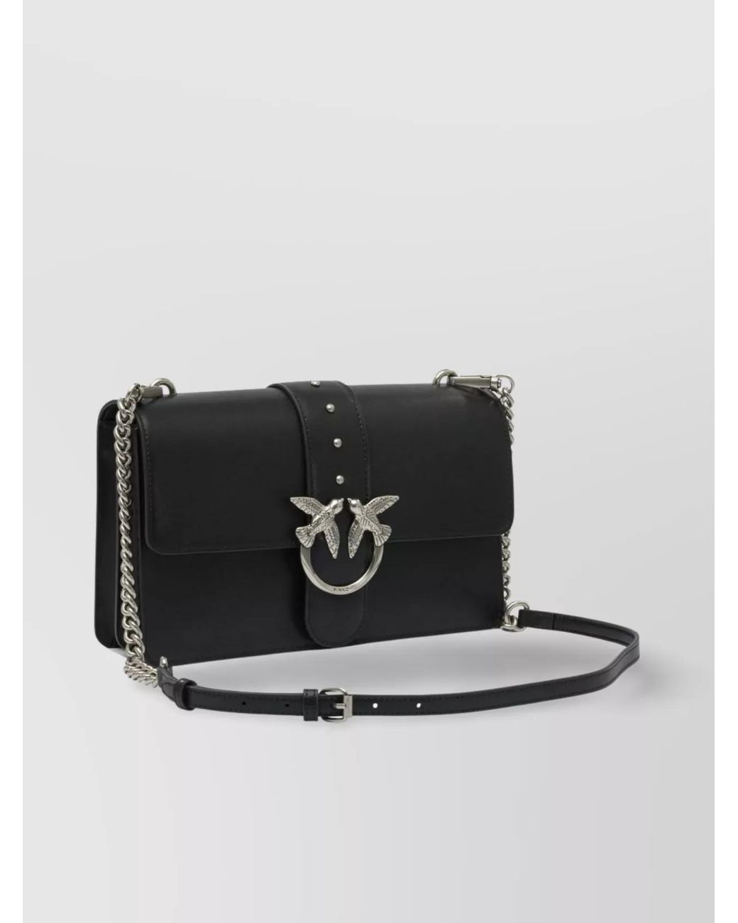 Pinko Black Love Bag One Leather Crossbody Bag