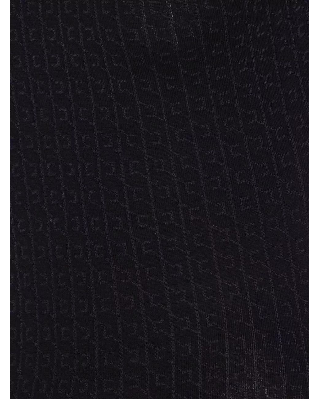 Elisabetta Franchi Black Wool-Blend Sleeveless Scoop-Neck Tank Top