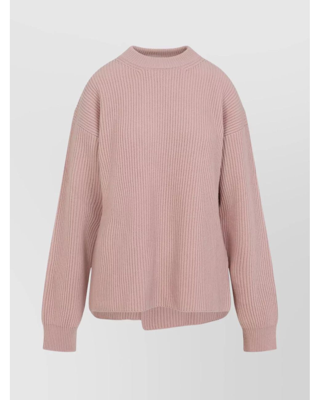Jil Sander Pink Wool Oversized Crewneck Jumper