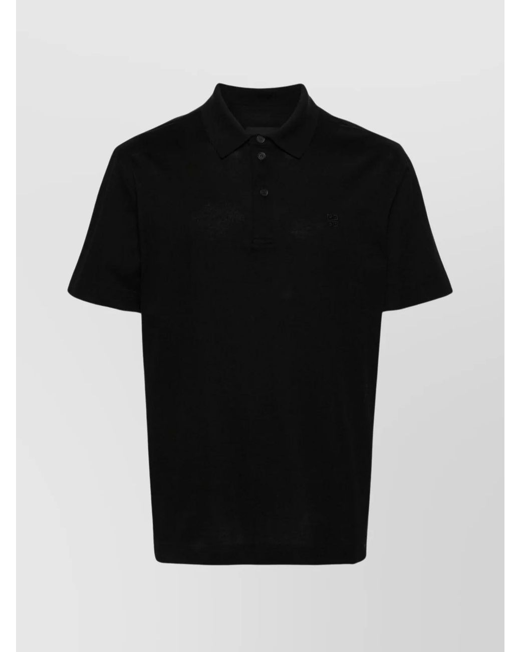 Givenchy Black Cotton Piqué Short-Sleeve Polo Shirt for men
