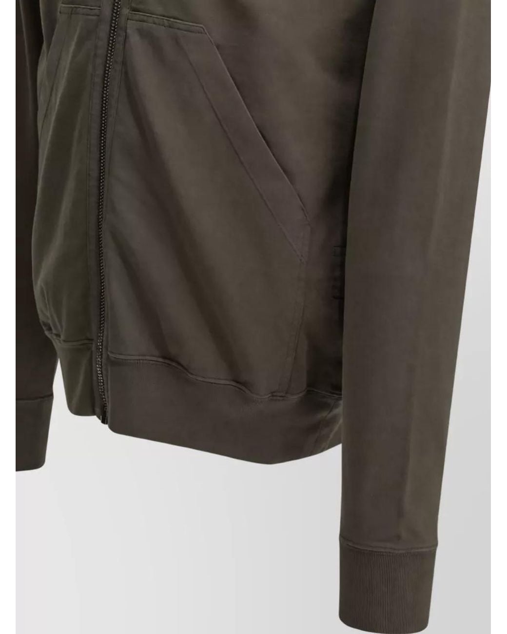 Rick Owens Gray Cotton Zip-Up Hooded Jacket for men